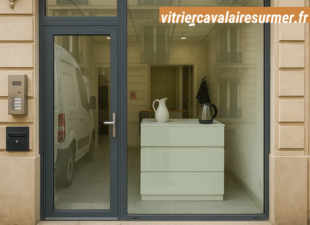 Façade vitrine de magasin en aluminium sur mesure à Cavalaire-sur-Mer
